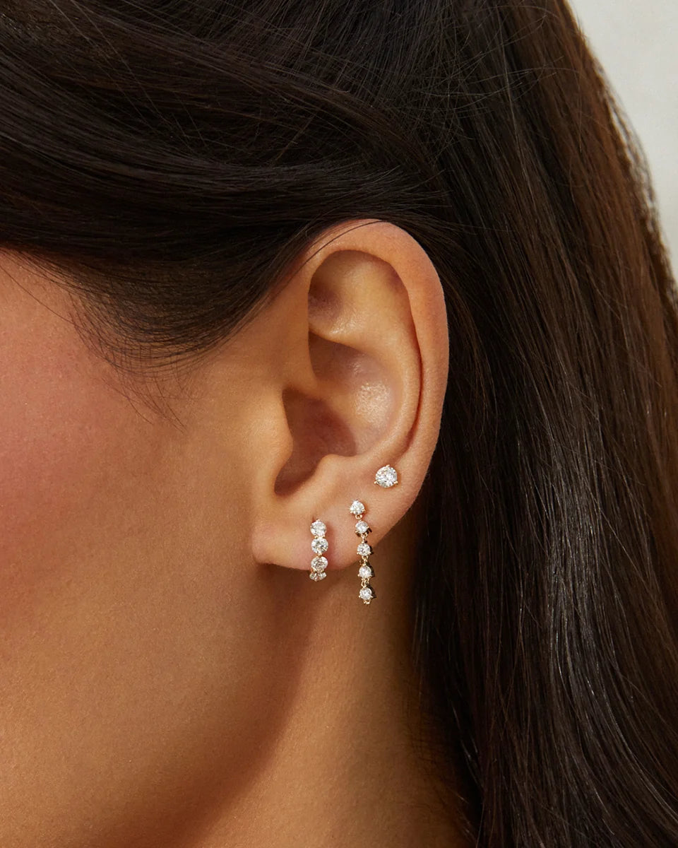 Jumbo Prong Set Diamond Hoops