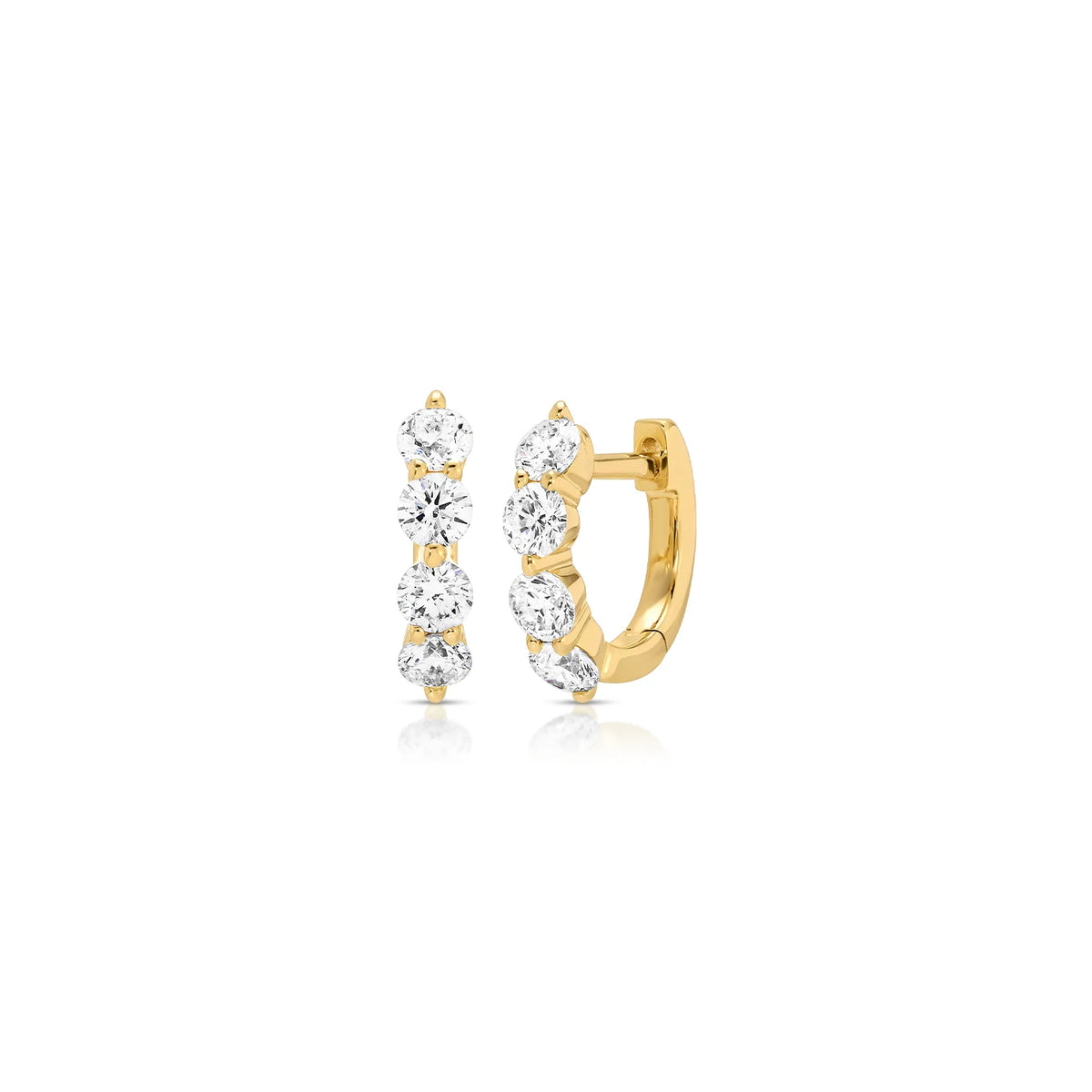Jumbo Prong Set Diamond Hoops