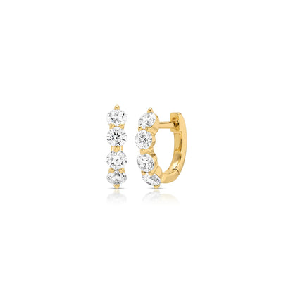 Jumbo Prong Set Diamond Hoops