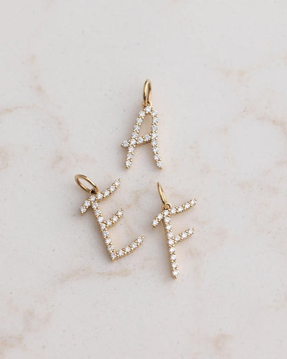 Diamond Script Initial Charm
