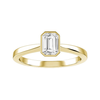 Emerald Cut Lab-grown Diamond Bridal Ring — down