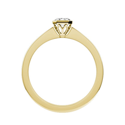 Emerald Cut Lab-grown Diamond Bridal Ring — front