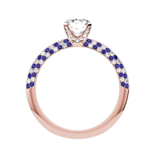 Emerald Cut Natural Diamond Bridal Ring — front