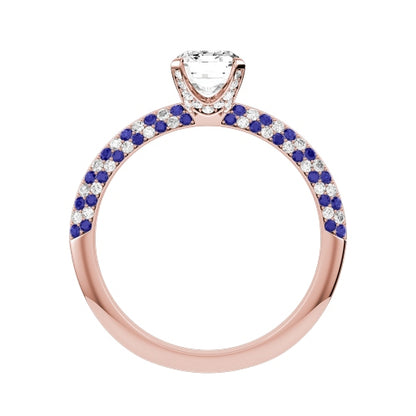 Emerald Cut Natural Diamond Bridal Ring — front