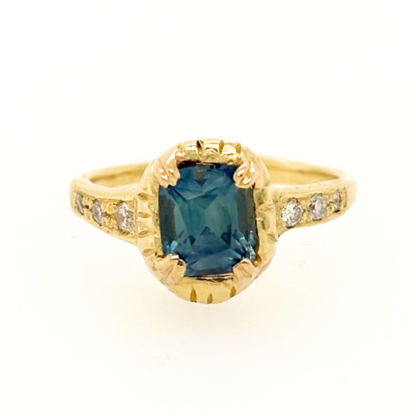 Enchanted Montana Sapphire Engagement Ring | COMMUNION BY JOY | 14K Gold
