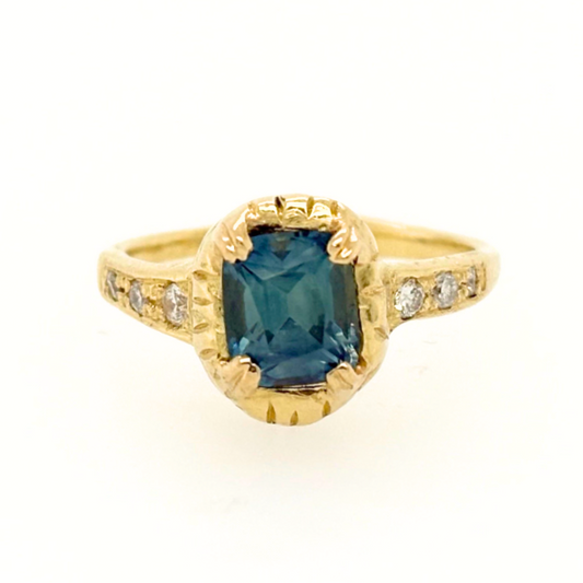 Enchanted Montana Sapphire Engagement Ring | COMMUNION BY JOY | 14K Gold