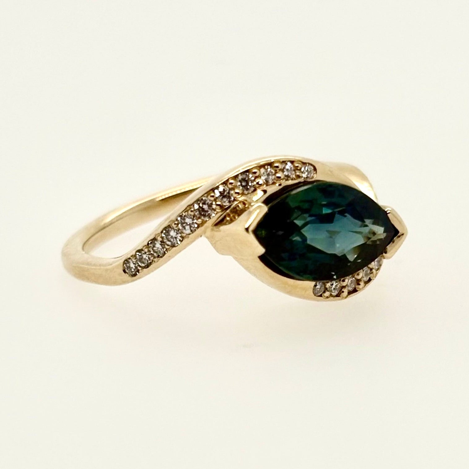 1.5ct Blue Sapphire Marquise Ring