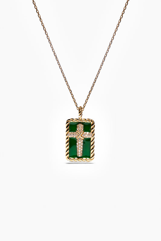 Rooted Pave Diamond Necklace