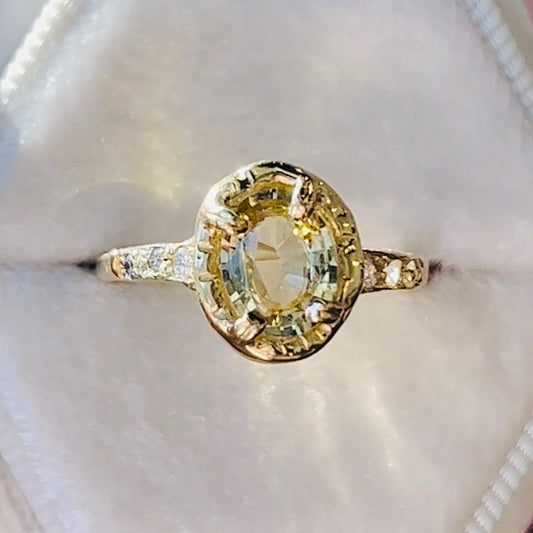 Guardian Oval Yellow Sapphire Engagement Ring | Communion By Joy | 14K Gold