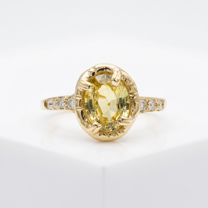 Oval Yellow Sapphire Engagement Ring