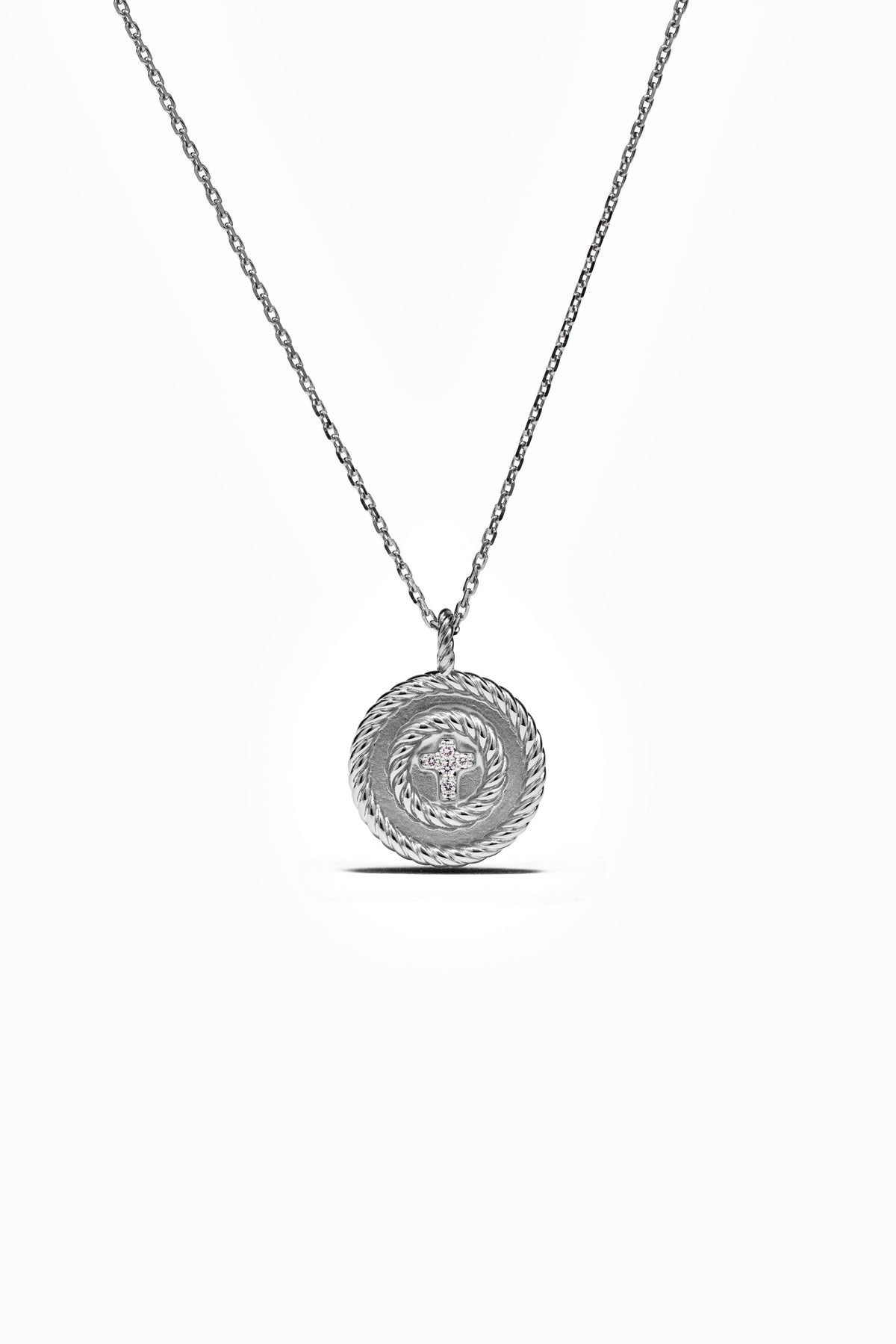 Diamond Cross Medallion Necklace