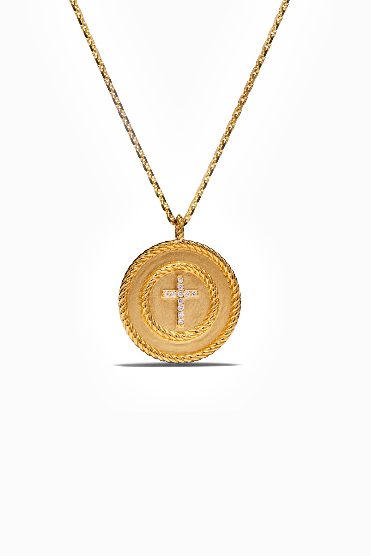Diamond Cross Medallion Necklace