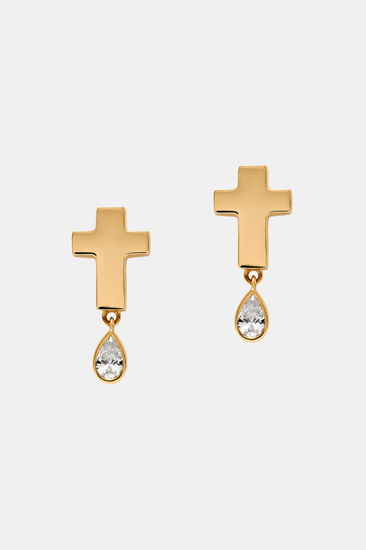 Diamond Cross Studs