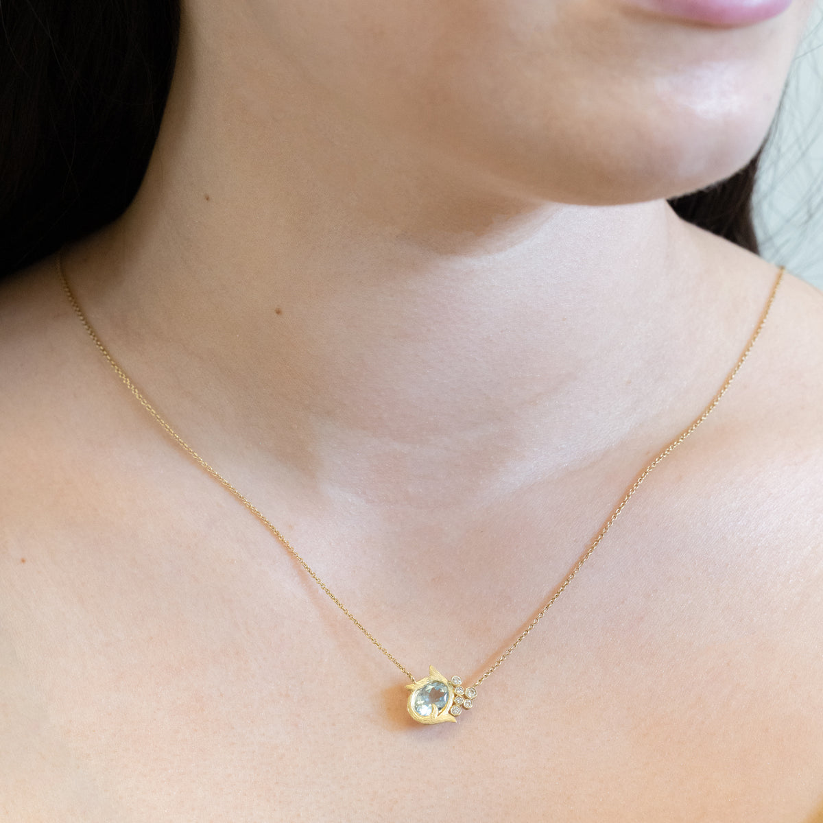 Aquamarine Lemongrass Necklace