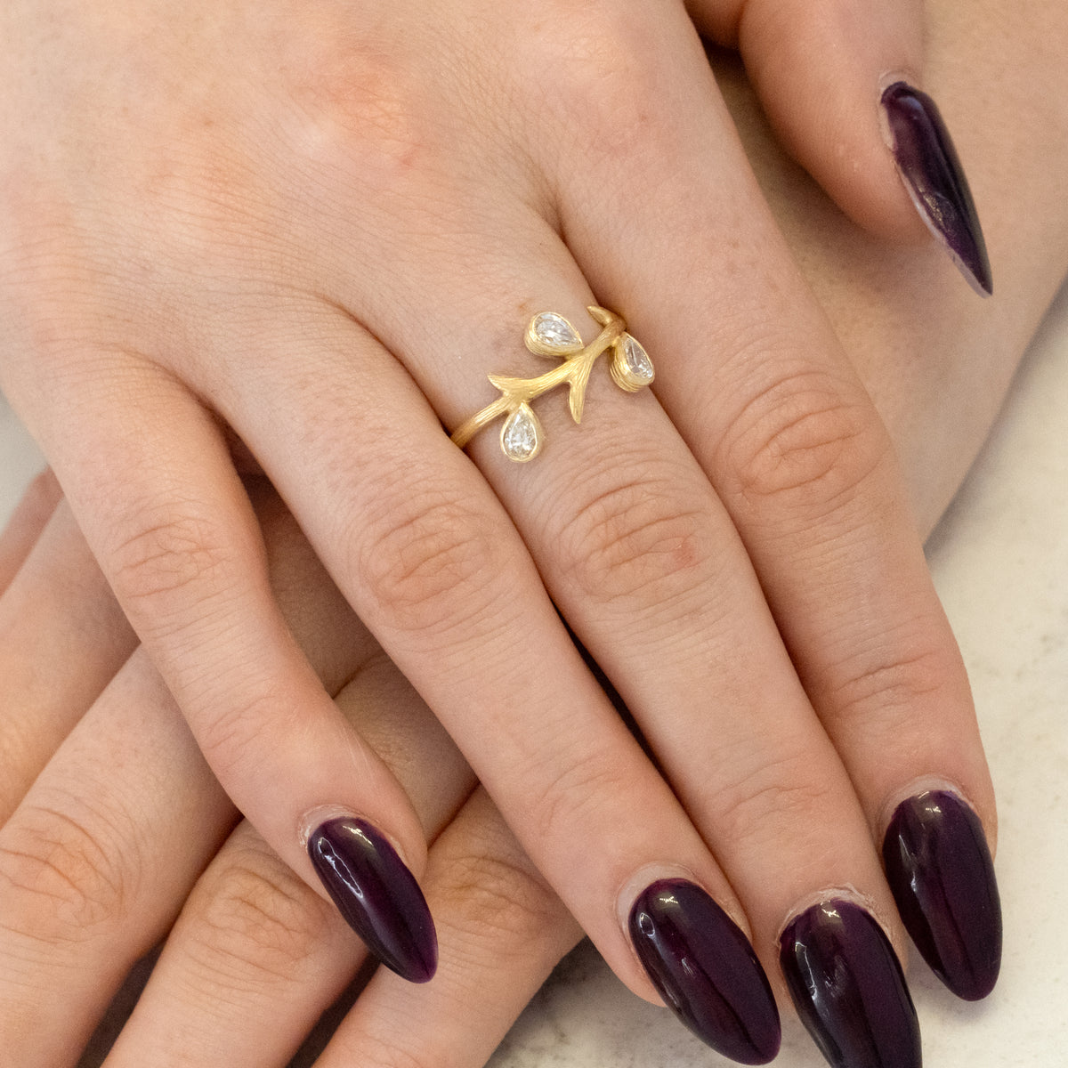 Triple Pear Ring
