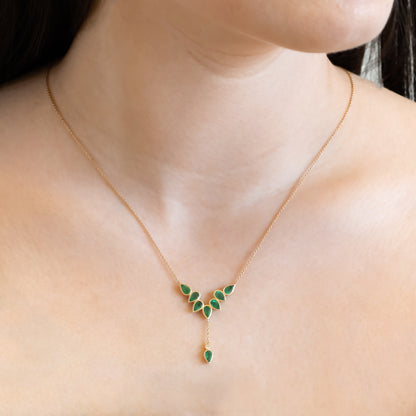 Y Pear Emerald Necklace