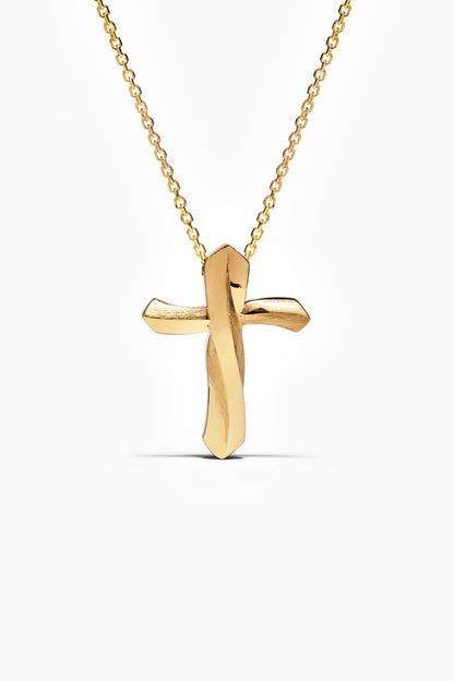 Large Gold Cross Necklace