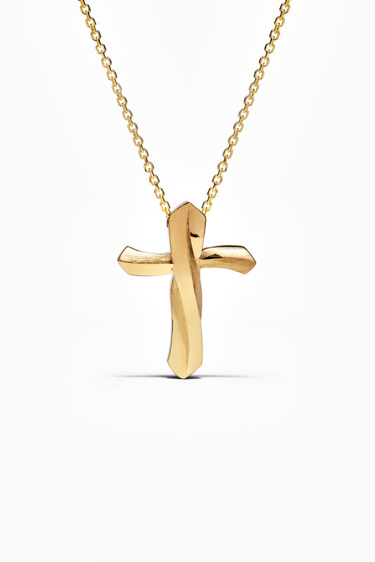 Large Gold Cross Necklace