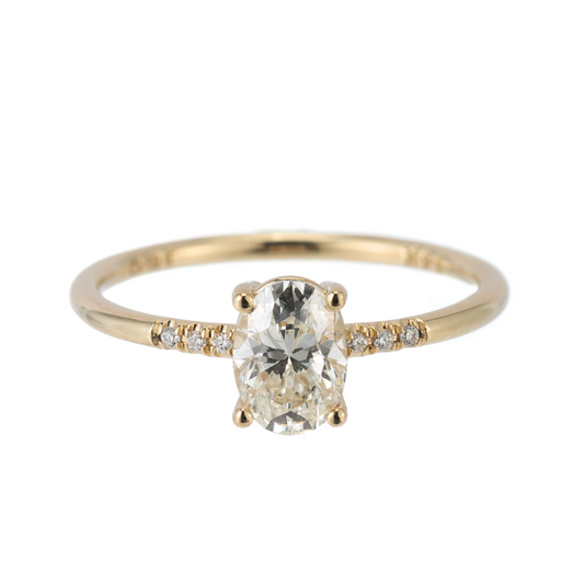 Oval Diamond Equilibrium Engagement Ring | JENNIE KWON | Surefire Fine Jewelry | 14K Gold
