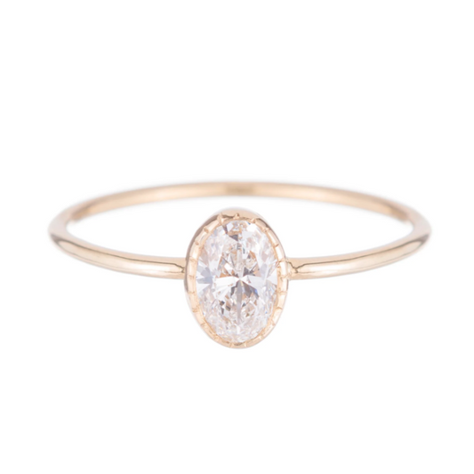 Oval Diamond Wisp Engagement Ring | JENNIE KWON | Surefire Fine Jewelry | 14K Gold