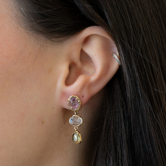 Pink, White & Yellow Sapphire Drops