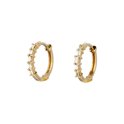 5 Diamond Baguette Hoops