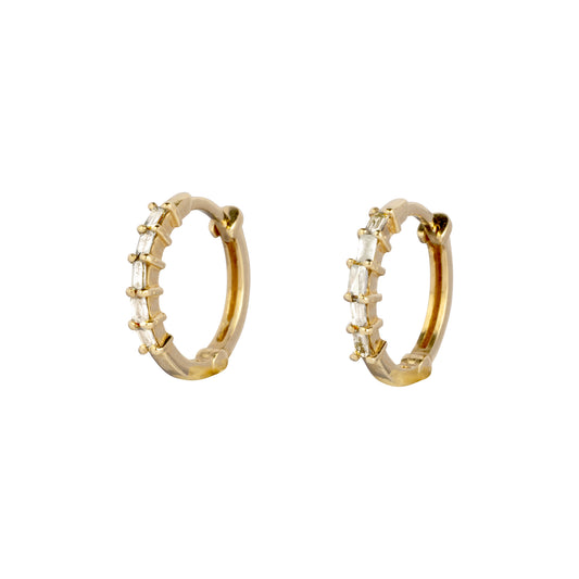 5 Diamond Baguette Hoops