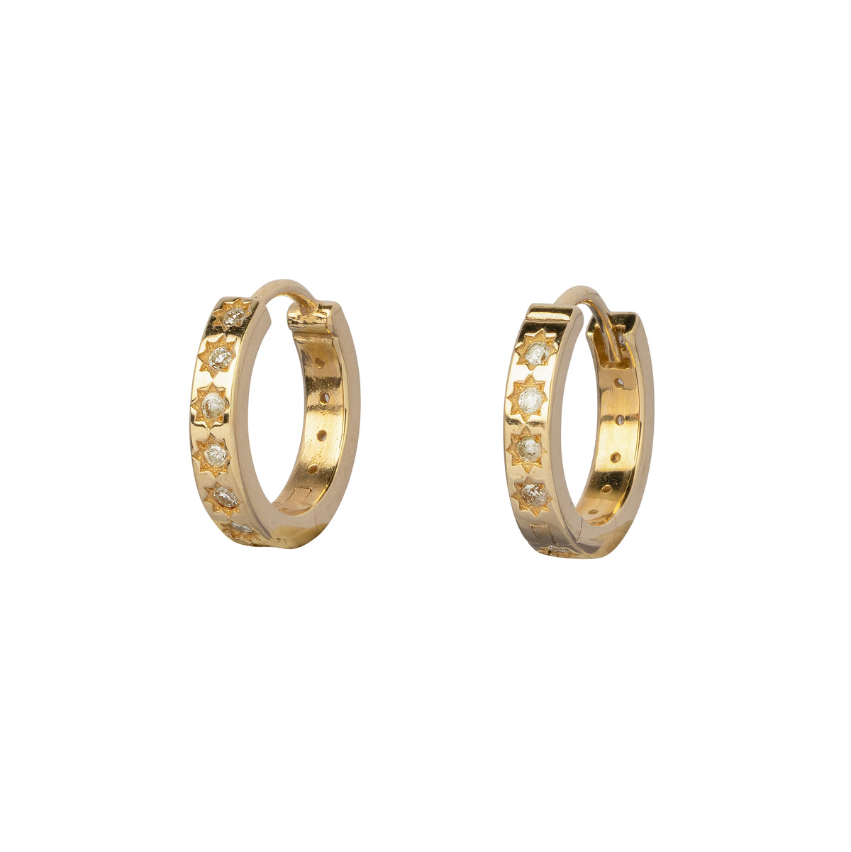 Inlaid Diamond Eternity Hoops