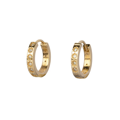 Inlaid Diamond Eternity Hoops