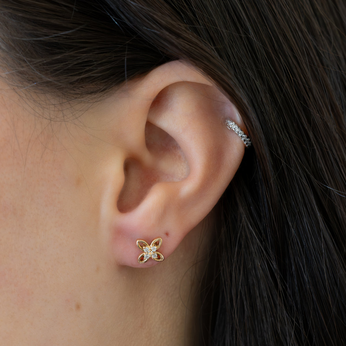 Open Daisy Diamond Studs