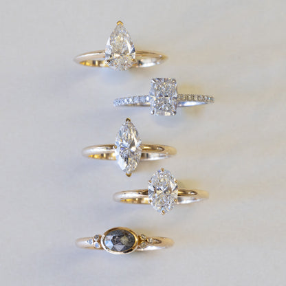 Oval Salt & Pepper Ring w/ Diamond Accents