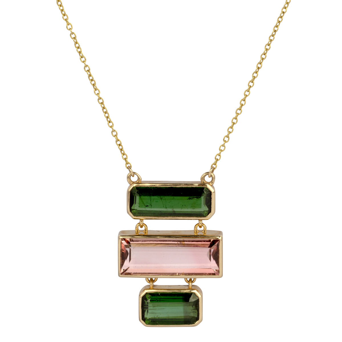 Pink and Green Tourmaline Necklace