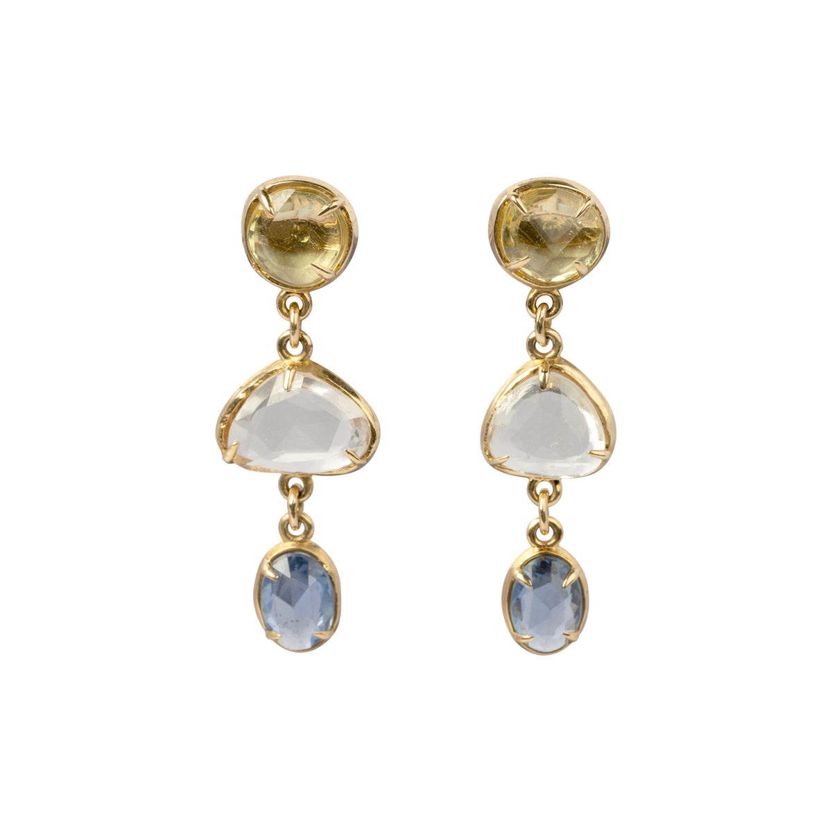 Yellow, White & Blue Sapphire Drops