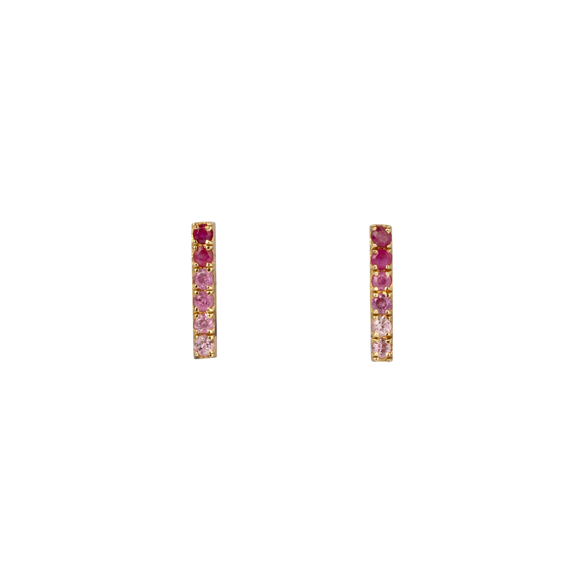 Ombre Ruby Bar Studs