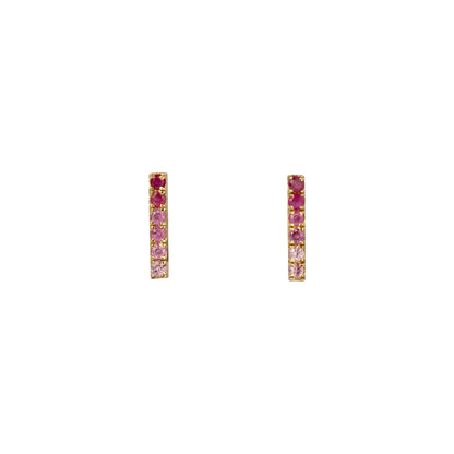 Ombre Ruby Bar Studs