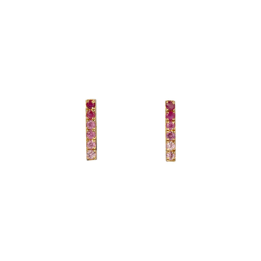 Ombre Ruby Bar Studs