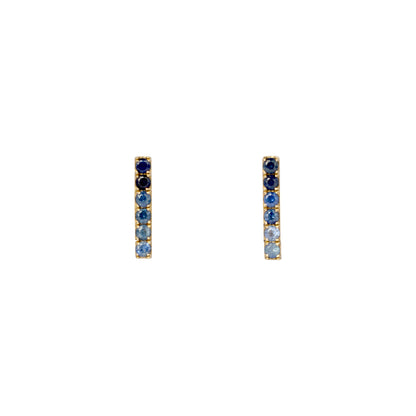 Ombre Sapphire Bar Studs