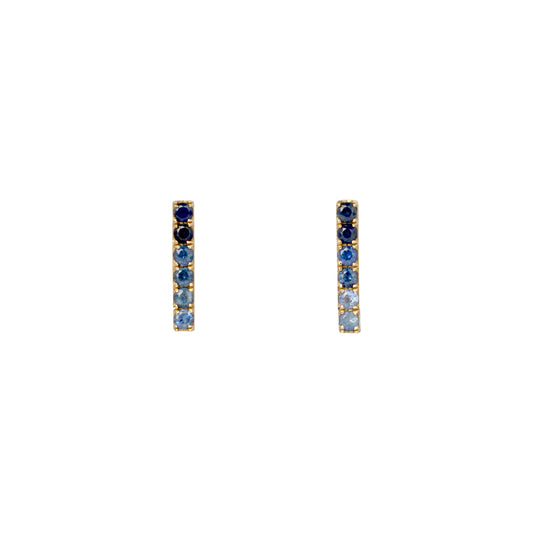 Ombre Sapphire Bar Studs