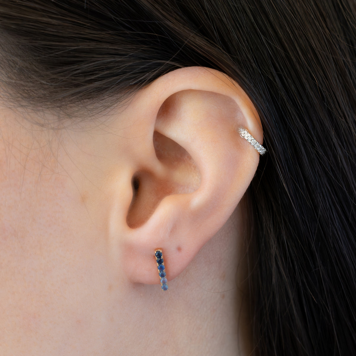 Ombre Sapphire Bar Studs