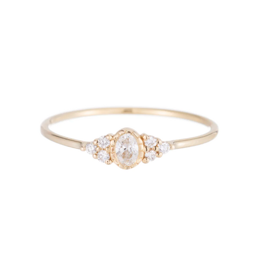 Oval Diamond Cluster Whisper Ring