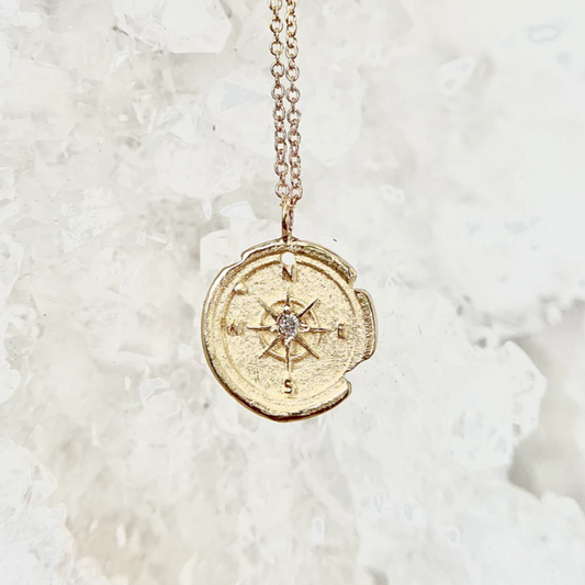Small Compass Artifact Necklace