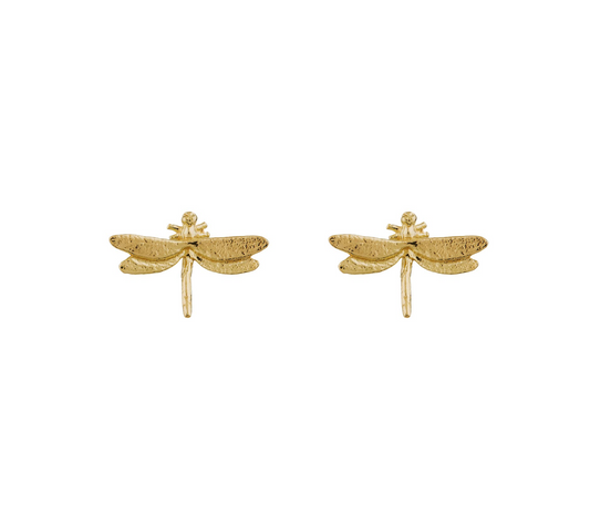 Teeny Tiny Dragonfly Studs in 18ct Yellow Gold | ALEX MONROE | Surefire Fine Jewelry | 14K Gold