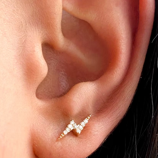 Diamond Thunderbolt Studs