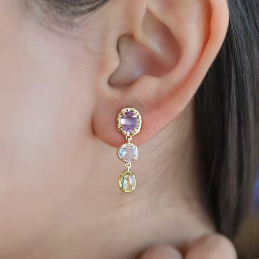 Pink, White & Yellow Sapphire Drops