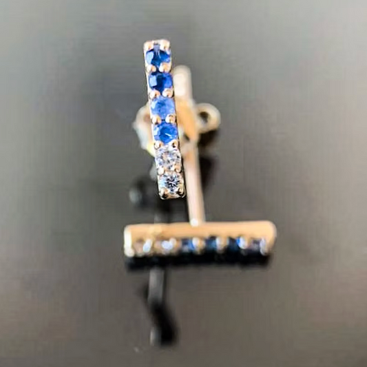 Ombre Sapphire Bar Studs