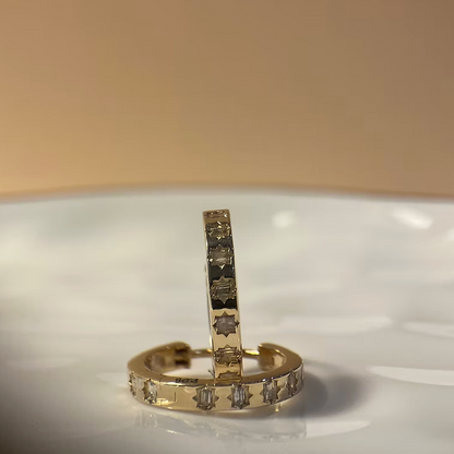 Inlaid Diamond Eternity Hoops