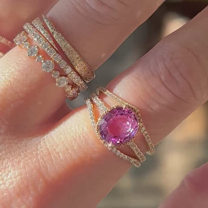 Pink Oval Sapphire Ring | SUREFIRE FINE JEWELRY | 14K Gold