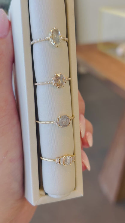 Evelina Rose Cute Diamond Engagement Ring W/ Pave Diamonds | VALE JEWELRY | Surefire Fine Jewelry | 14K Gold 