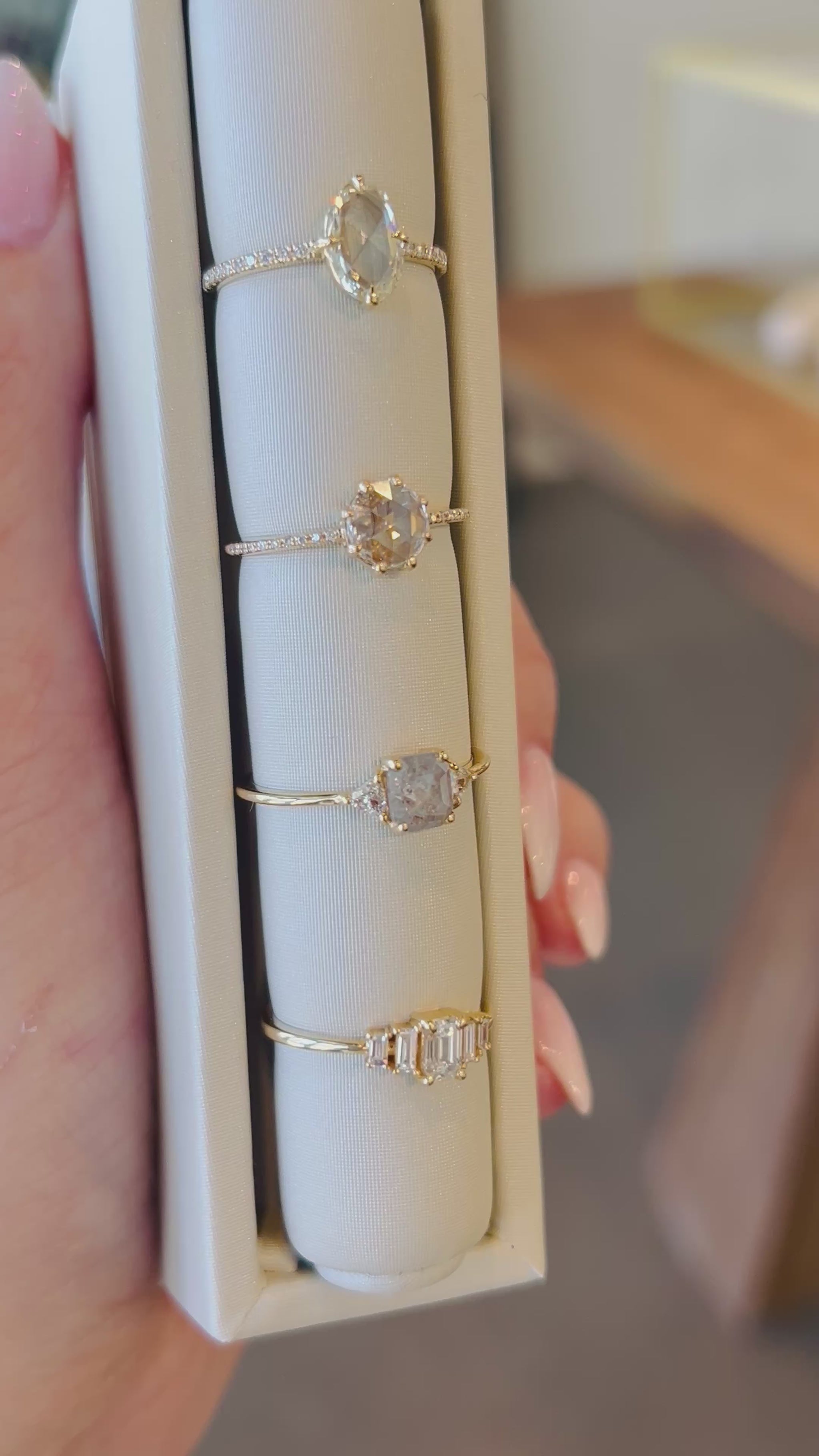Evelina Rose Cute Diamond Engagement Ring W/ Pave Diamonds | VALE JEWELRY | Surefire Fine Jewelry | 14K Gold 