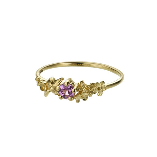 Pink Sapphire Garden Engagement Ring
